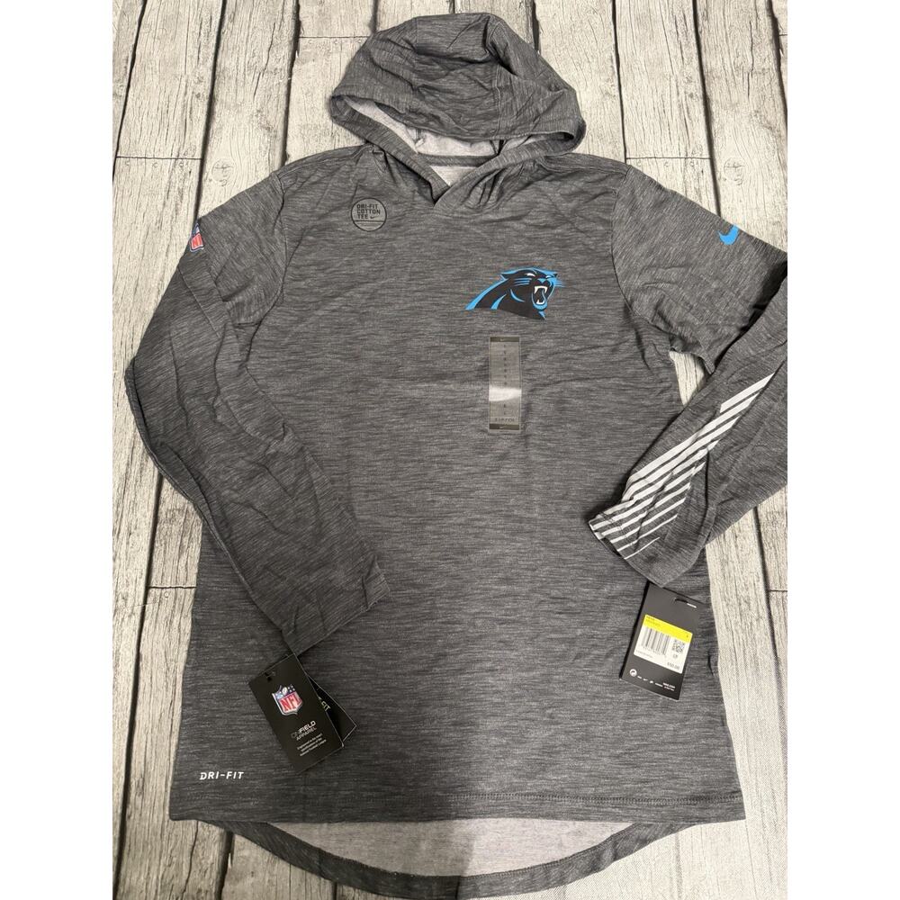 NWT Men’s Nike Carolina Panthers Dri fit Cotton Hooded Tee Small S Tshirt LS